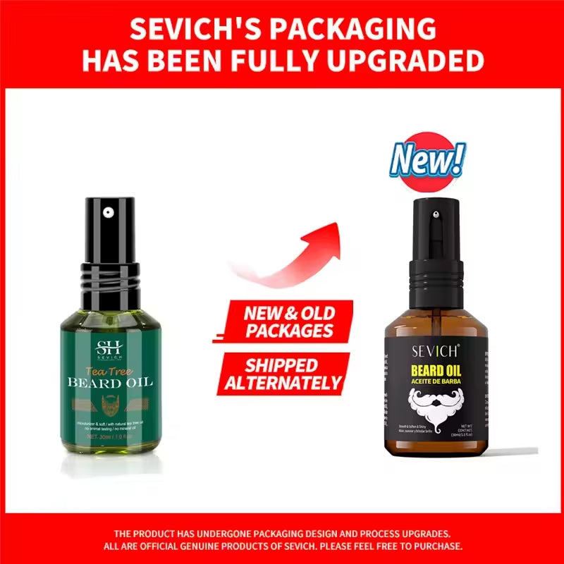 Tea Tree Growth Beard Oil Fast Effective Beard Growth and Clean Skin Thick & Supple Beard Care Essence for Men 30Ml