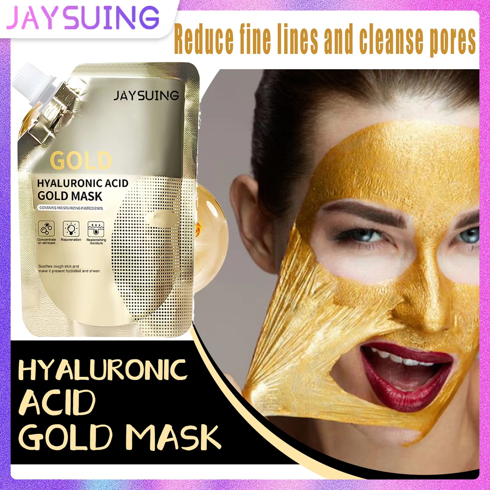 Retinol Gold Peel off Mask Purifies Pores Deeply Hydrates Brightens and Refines Skin Improves Roughness Facial Care