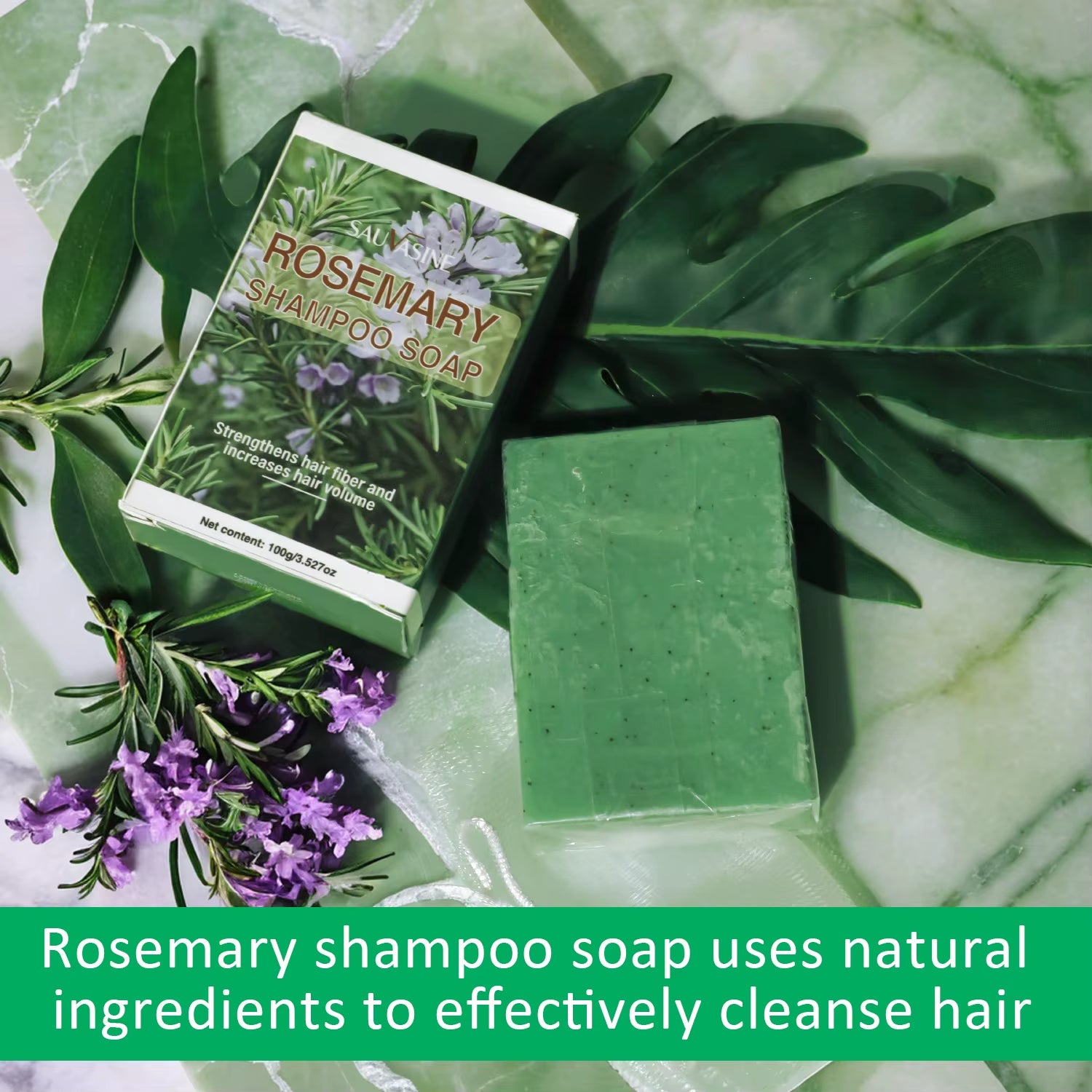 100G Rosemary Soap for Hair Growth Volumizing Smoothing Bars Strengthening Thickening Hair Care Shampoo for All Hair Types