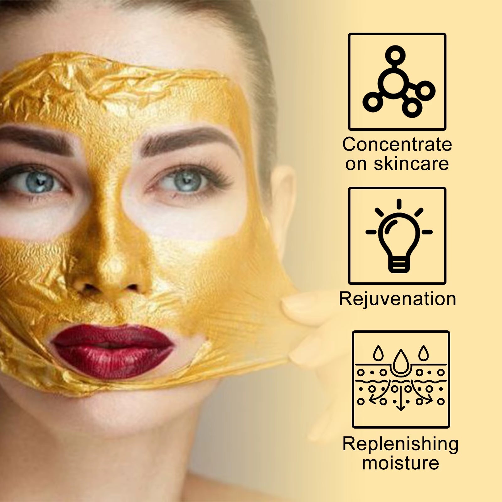 Retinol Gold Peel off Mask Purifies Pores Deeply Hydrates Brightens and Refines Skin Improves Roughness Facial Care
