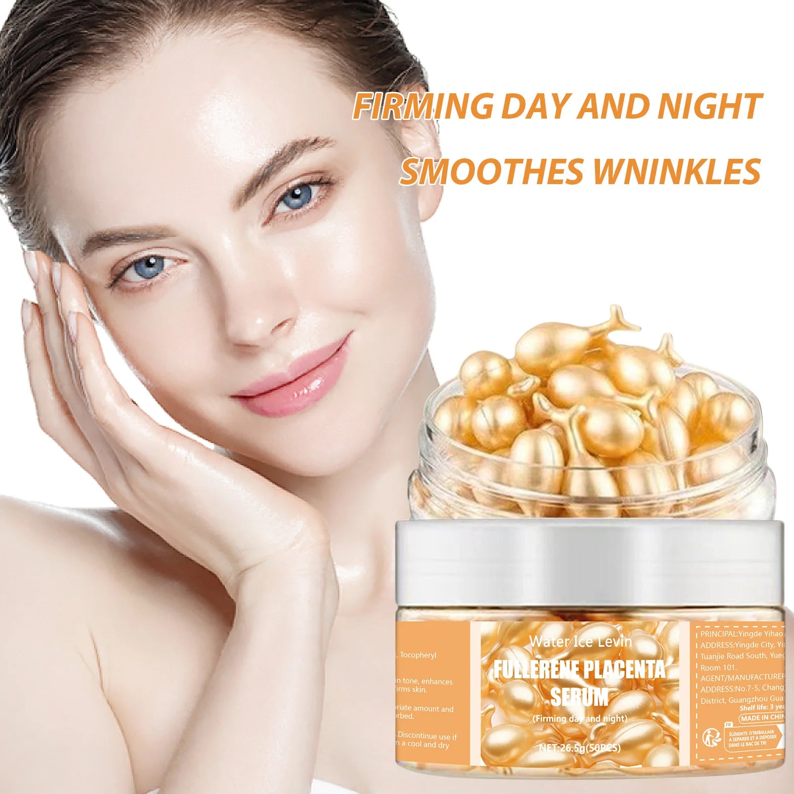 Revitalize Your Skin with 50Pcs Collagen Face Care Capsules - Powerful Acne & Wrinkle Remover with Hyaluronic Acid for Bright, Youthful Skin!