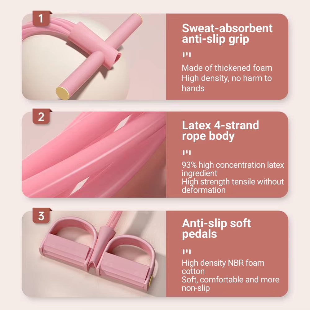 6-Tube Resistance Band Multi Function Tension Rope Fitness Bands 6-Tube Elastic Yoga Pedal Puller for Sports Exercises at Gym