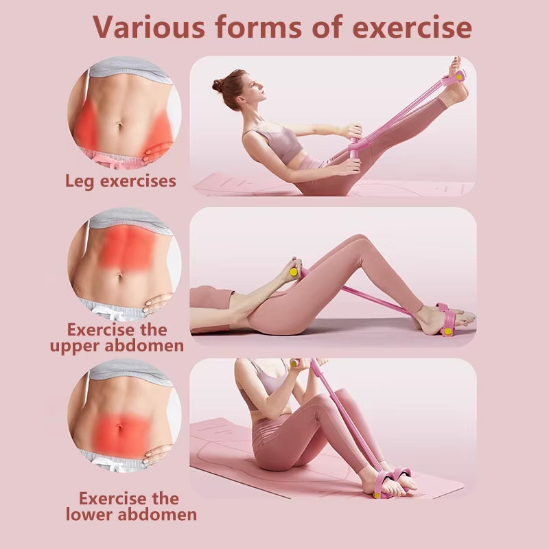 6-Tube Resistance Band Multi Function Tension Rope Fitness Bands 6-Tube Elastic Yoga Pedal Puller for Sports Exercises at Gym