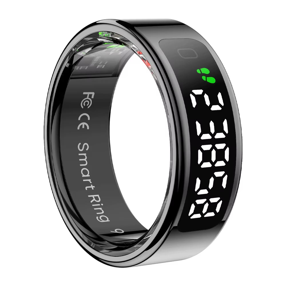 2025  R12 Smart Ring with Display Screen and Touch, Wireless Charging, Health Manager, 5 ATM Waterproof for Men Women
